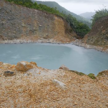 A turquoise colored Boiling Lake