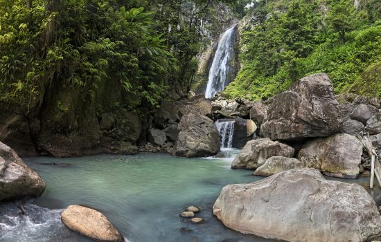 Victoria Falls, Dominica, Eastern Caribbean. The water is milky whittish-blue as it comes fromvolcanic springs of Boiling Lake. Because of that, river is named White River. One of most picturesque Caribbean waterfalls. Stitched panorama. February 2019
Stitched  panorama.